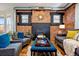 Cozy living room with brick fireplace, modern furniture, and ample natural light at 3233 W 29Th Ave, Denver, CO 80211