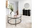 Cozy living room featuring a round glass table and modern black furniture at 4395 E Jewell Ave # 3, Denver, CO 80222