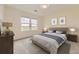 Comfortable bedroom with ample natural light from windows and neutral decor at 3578 Tranquility Trl, Castle Rock, CO 80109