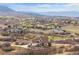 Aerial view of scattered houses in a neighborhood with lots of green space and trees at 3074 Castle Butte Dr, Castle Rock, CO 80109