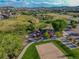 Aerial view of community park featuring a playground and volleyball court at 4061 Nordland Trl, Castle Rock, CO 80109