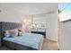 Well-lit bedroom features neutral walls, stylish furnishings, and carpet at 16421 Askins Loop, Parker, CO 80134