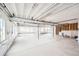 Unfinished basement featuring exposed beams and wrapped window insulation at 5926 Hickory Oaks Trl, Castle Rock, CO 80104