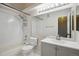 Freshly remodeled bathroom featuring a bath and shower combination and updated vanity at 18508 E Whitaker Cir # D, Aurora, CO 80015
