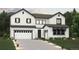 Charming two-story home with a white exterior, black trim, and well-manicured landscaping at 2501 Lupton Ln, Lafayette, CO 80026