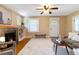 Spacious living room with a fireplace, offering a comfortable and stylish living space at 900 Jackson St, Denver, CO 80206