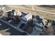 An aerial shot displays a house with great curb appeal and a two-car driveway at 180 S Carlton St, Castle Rock, CO 80104