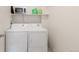 Convenient laundry room with front-loading washer, dryer, and additional storage space at 5537 Lewis Ct # 1, Arvada, CO 80002