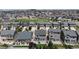 Aerial view of neighborhood with well-maintained homes, green lawns, and community amenities for comfortable living at 19000 E 55Th Ave, Denver, CO 80249