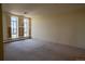 Large carpeted living room with unique accent windows at 3131 E Alameda Ave # 1604, Denver, CO 80209
