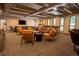 Spacious lounge with comfortable seating, TV, and modern lighting, creating an inviting space for relaxation at 3131 E Alameda Ave # 1604, Denver, CO 80209