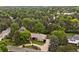 Overhead view of home featuring mature trees, landscaping, and circular driveway at 5340 S Logan Dr, Greenwood Village, CO 80121