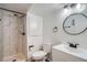 Basement bathroom with marble shower and vanity at 8685 Carr Loop, Arvada, CO 80005