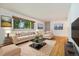 Inviting living room featuring hardwood floors, a large window, and comfortable seating arrangement at 8137 Vanguard Dr, Denver, CO 80221