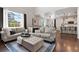 Spacious living room with hardwood floors, comfortable sofas, and an open layout perfect for entertaining at 502 Green Mountain Dr, Erie, CO 80516