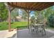 This beautiful backyard features a covered patio and a lush green lawn at 6142 Gorham St, Frederick, CO 80530