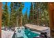 Hot tub surrounded by snow and evergreen trees, promising relaxation in a serene environment at 532 Kimmes Ln, Breckenridge, CO 80424