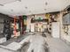 Spacious garage, equipped with ample storage, work area, and fitness equipment at 42729 Ivydel Cir, Elizabeth, CO 80107