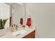 Modern bathroom with vanity, mirror, and decorative accents at 3711 Mariposa St, Denver, CO 80211