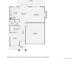 Detailed floor plan showcasing the layout of the first floor, including the kitchen, living room, and garage at 12653 Jersey E Cir, Thornton, CO 80602
