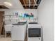 Well-lit laundry room featuring modern appliances and ample storage shelves at 4465 E 121St Pl, Thornton, CO 80241