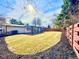 Expansive backyard with lush lawn, wood fence, patio and mature trees at 1559 S Forest St, Denver, CO 80222