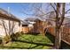 Fully fenced backyard with lush green grass and tree house at 1214 S Fillmore St, Denver, CO 80210