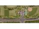 Overhead view of community park showing baseball field, basketball courts, playground, parking and walking path at 6289 Cristobal Pt, Parker, CO 80134