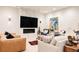 Relaxing basement area features a modern fireplace, large TV, and comfortable seating at 1130 S Cook St, Denver, CO 80210