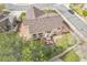 Aerial view of the home showcasing the backyard, patio, and surrounding neighborhood at 2649 S Kline Cir, Lakewood, CO 80227
