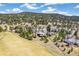 Scenic aerial view highlights the property's location nestled amongst lush trees and mountain views at 1927 Sunset Cir, Evergreen, CO 80439