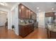 Modern kitchen with stainless steel appliances, granite countertops, and beautiful tile backsplash at 11791 Barrentine Loop, Parker, CO 80138