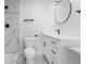 Modern bathroom with marble-look tiling, sleek black fixtures, and a glass shower enclosure at 6519 Pinewood Dr, Parker, CO 80134