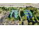 Aerial view of well-maintained tennis courts and surrounding greenery at 6519 Pinewood Dr, Parker, CO 80134
