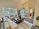 Bright and airy living room with a large window, vaulted ceiling, and carpet at 10553 Adams St, Northglenn, CO 80233