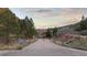 Scenic entrance surrounded by lush greenery, showcasing a paved road and trees at 3755 N Rampart Range Rd, Littleton, CO 80125