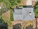 A high angle view of a gray rooftop with a chimney on a sunny day. A tree borders the rooftop at 7862 W 84Th Ct, Arvada, CO 80005