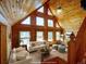 Bright living room featuring vaulted ceilings, many windows, and comfortable seating at 750 Cougar Dr, Boulder, CO 80302