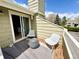 Relaxing outdoor patio with comfortable chairs and stylish decor, creating an inviting space for leisure and entertaining at 6899 Countryside Ln # 269, Niwot, CO 80503