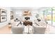 Airy living room with white walls, light hardwood floors, modern fireplace, and stylish neutral furniture at 1466 S Gaylord St, Denver, CO 80210