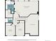 Upstairs floor plan featuring three bedrooms and two bathrooms with dimensions listed at 5405 Military Trl, Parker, CO 80134
