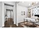 This office boasts built-ins, a marble desk, stylish lighting, and easy access to the main hallway at 1173 Basalt Ridge Loop, Castle Rock, CO 80108