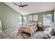 Light-filled bedroom with vaulted ceilings, neutral tones, and a plush rug, creating a serene and inviting atmosphere at 5784 W 81St Cir, Arvada, CO 80003