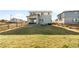 Spacious backyard featuring a well-maintained lawn and a cozy covered patio, perfect for outdoor entertaining at 11052 Sedalia St, Commerce City, CO 80022