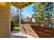 View from the back patio overlooking the lawn and fence at 13792 E Lehigh Ave # E, Aurora, CO 80014