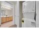 Stackable washer and dryer in a convenient laundry room at 1050 Opal St # 102, Broomfield, CO 80020