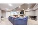 Finished basement with pool table, fireplace, large screen TV and comfortable blue sectional at 3891 W 149Th Ave, Broomfield, CO 80023