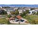 Community view of homes, playground, picnic tables, and mountain views in a Gathering-friendly neighborhood at 3891 W 149Th Ave, Broomfield, CO 80023