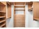Spacious closet with built in shelving and drawers at 1401 Delgany St # 211, Denver, CO 80202