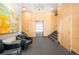 Building lobby featuring modern decor, comfortable seating, and elevator access at 1401 Delgany St # 211, Denver, CO 80202